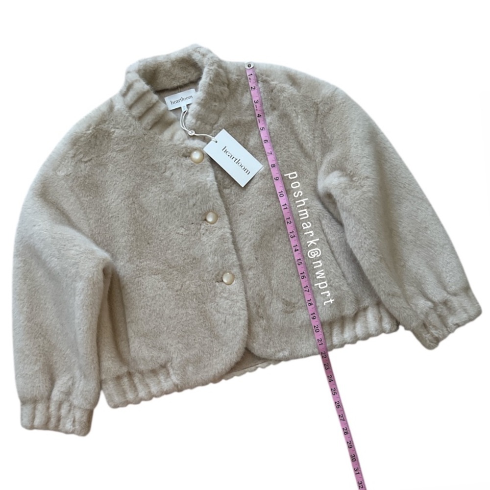 NWT 💕 Heartloom Gellar Jacket Coat Faux Fur Teddy Almond Cream Beige XS 0 2 - Picture 11 of 15